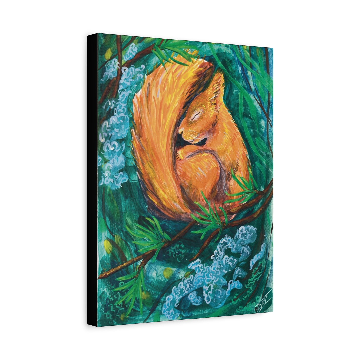 Sleeping Squirrel Canvas Print