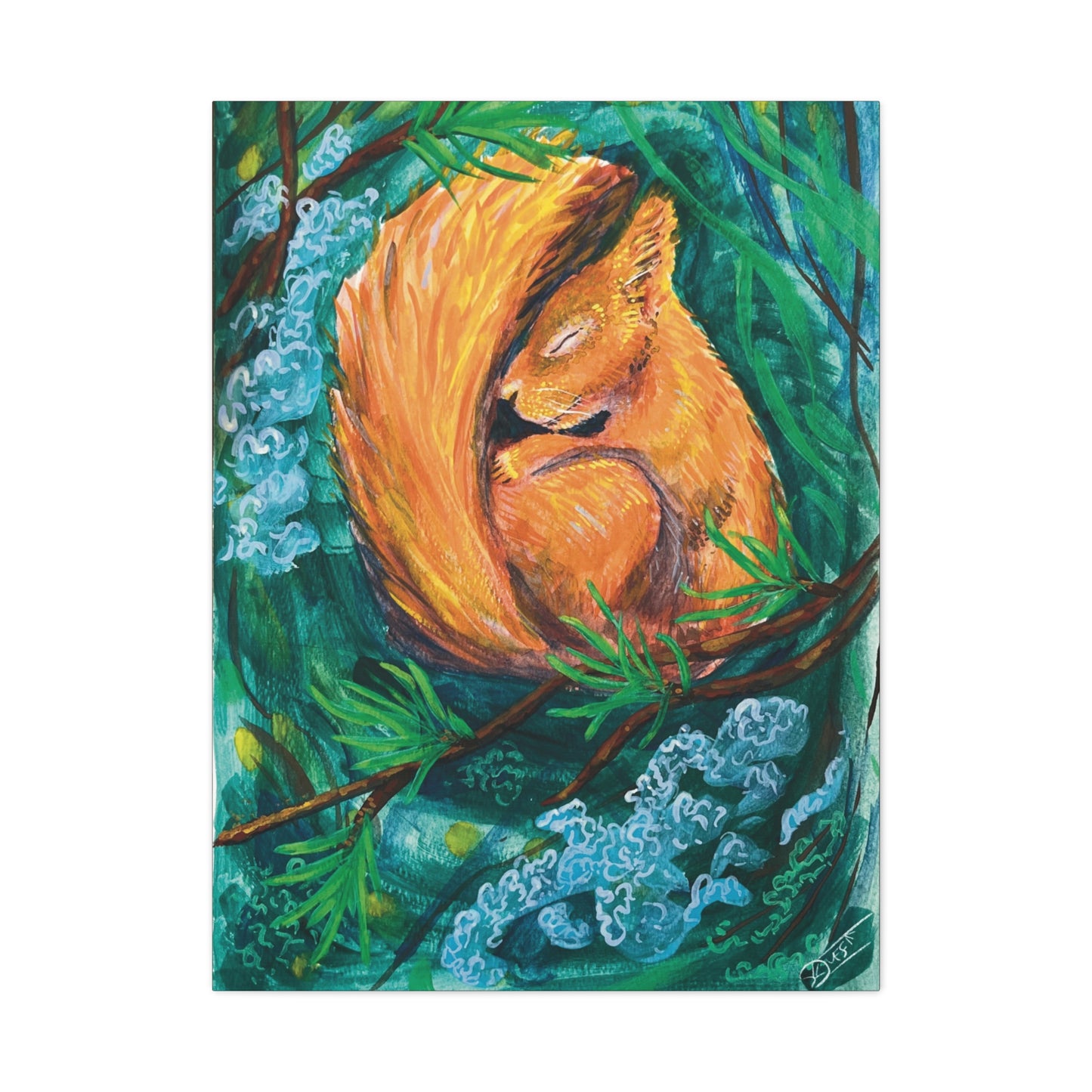 Sleeping Squirrel Canvas Print