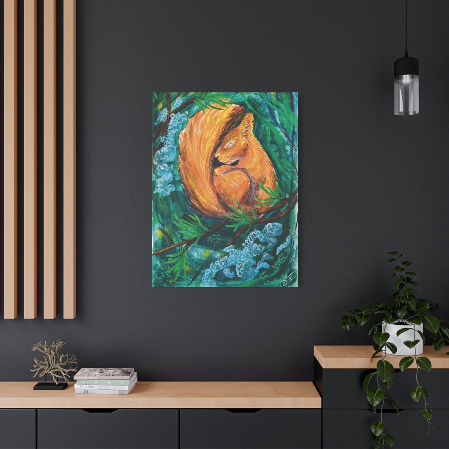 Sleeping Squirrel Canvas Print