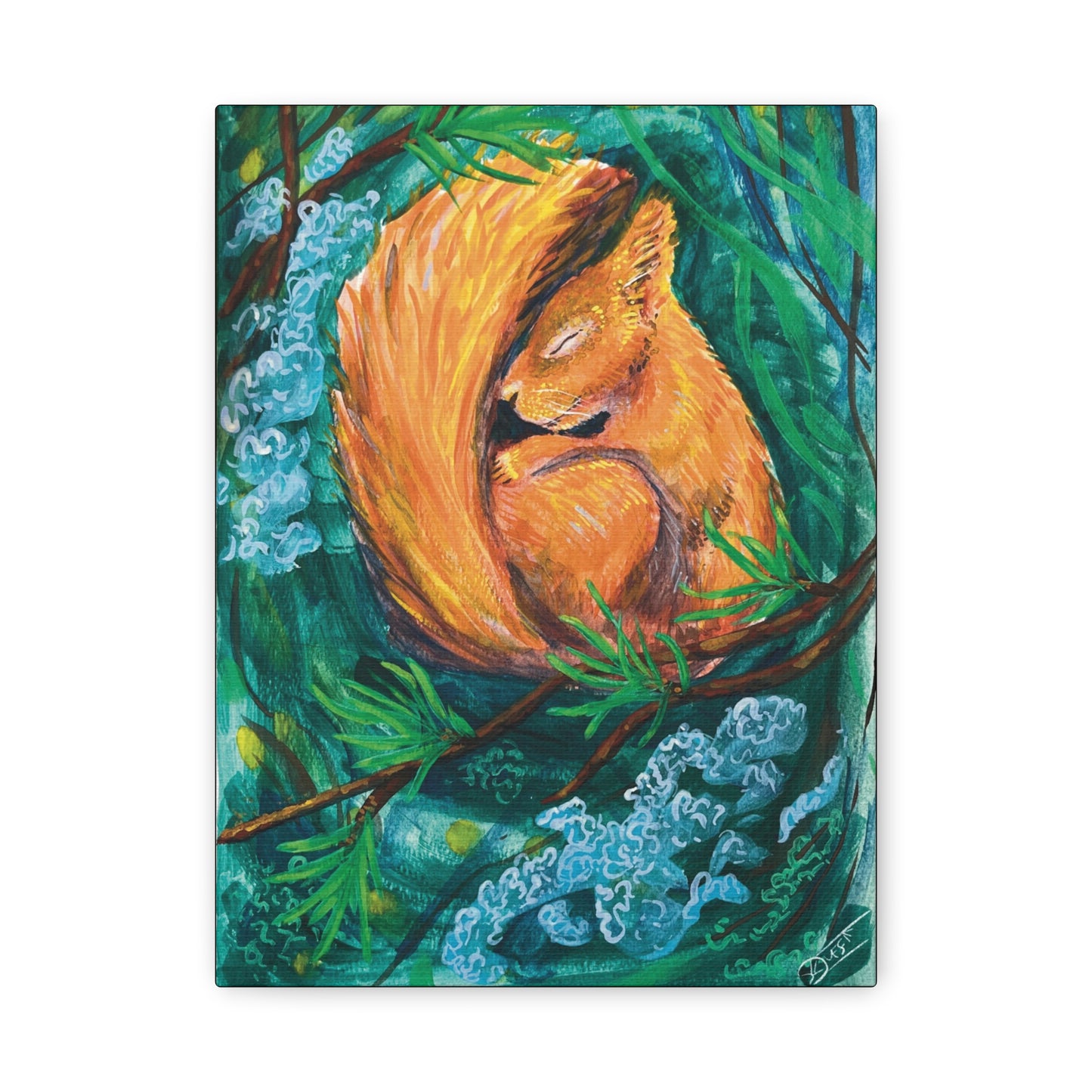 Sleeping Squirrel Canvas Print