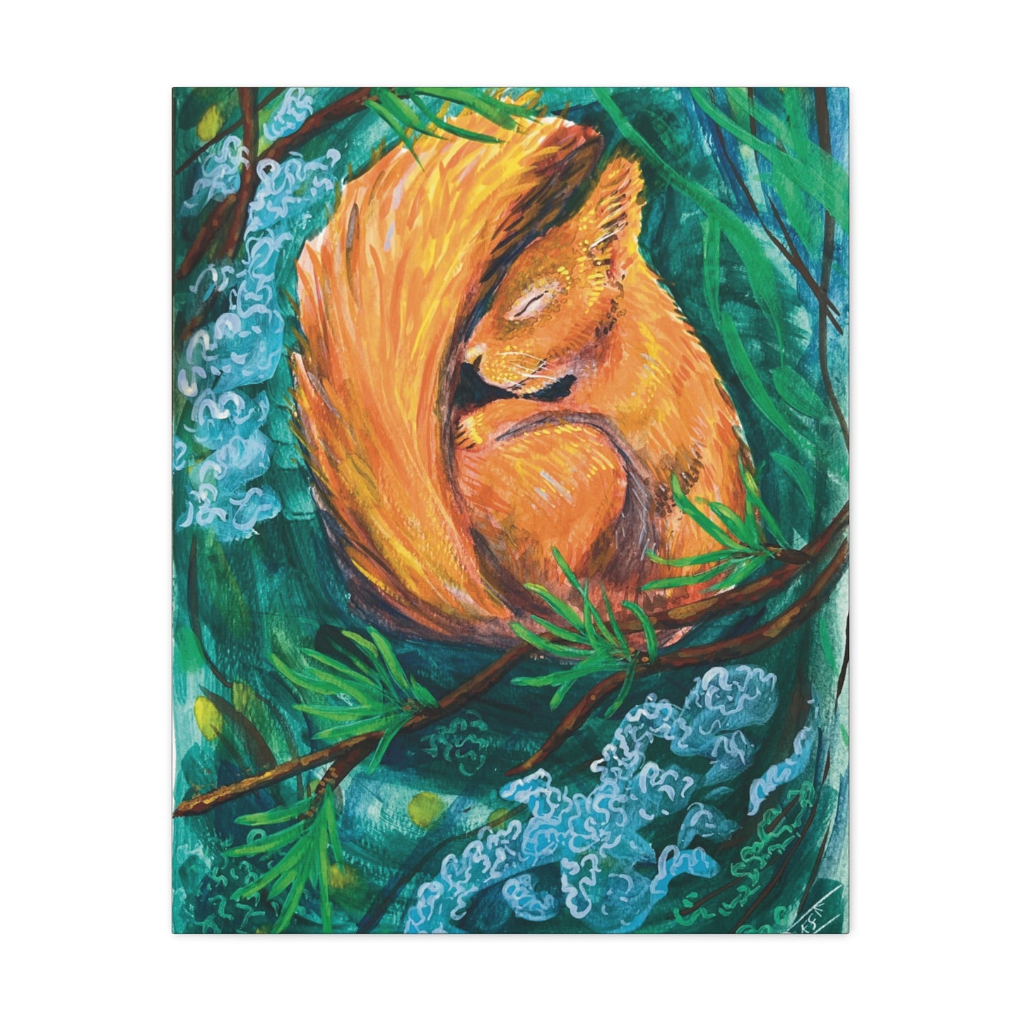 Sleeping Squirrel Canvas Print