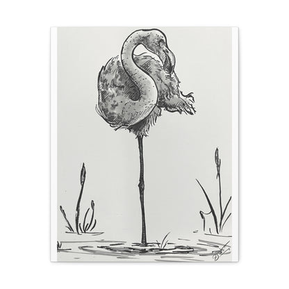 Flamingo Ink Canvas Print