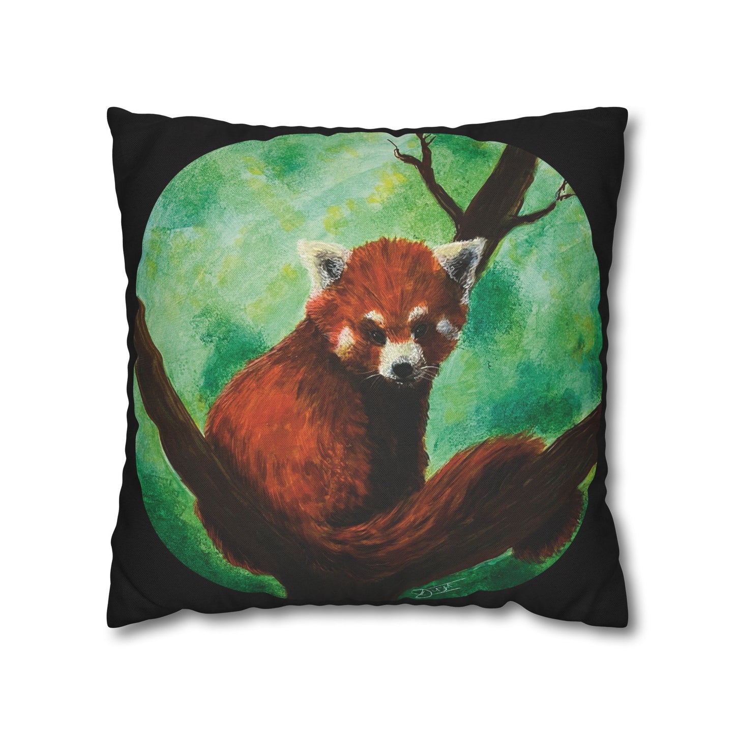 Red Panda Square Pillowcase