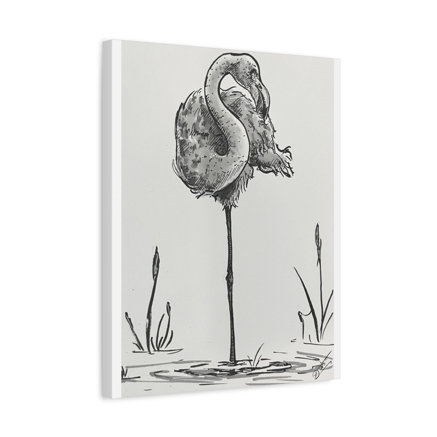 Flamingo Ink Canvas Print