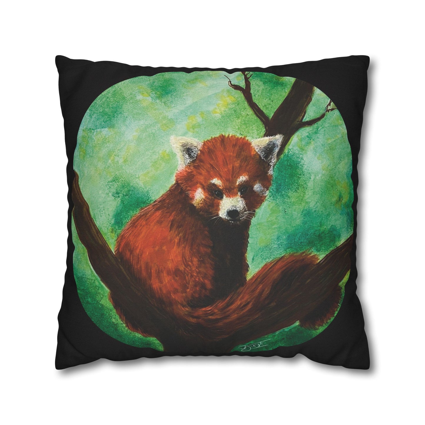 Red Panda Square Pillowcase