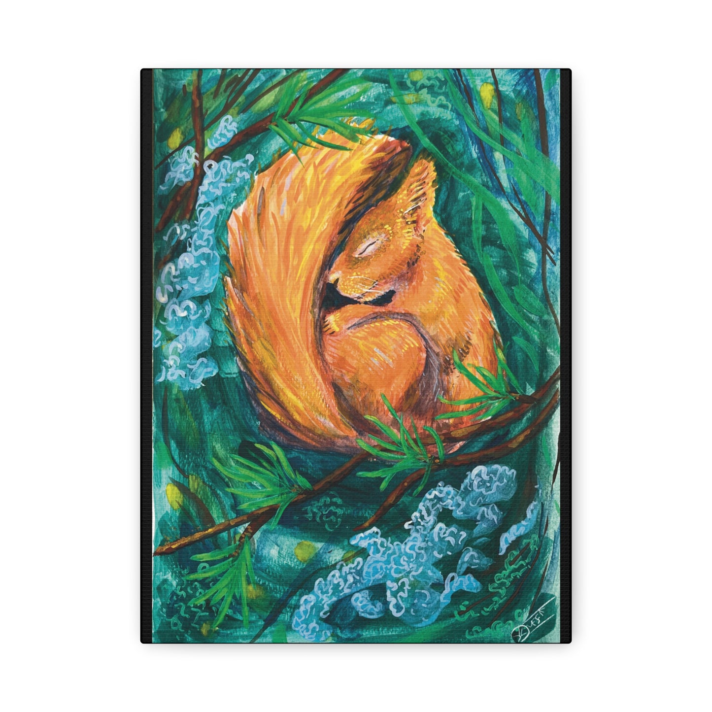 Sleeping Squirrel Canvas Print