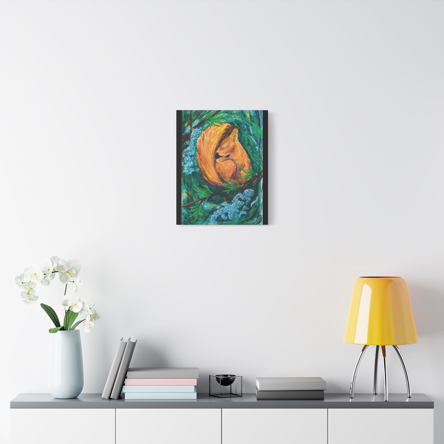 Sleeping Squirrel Canvas Print