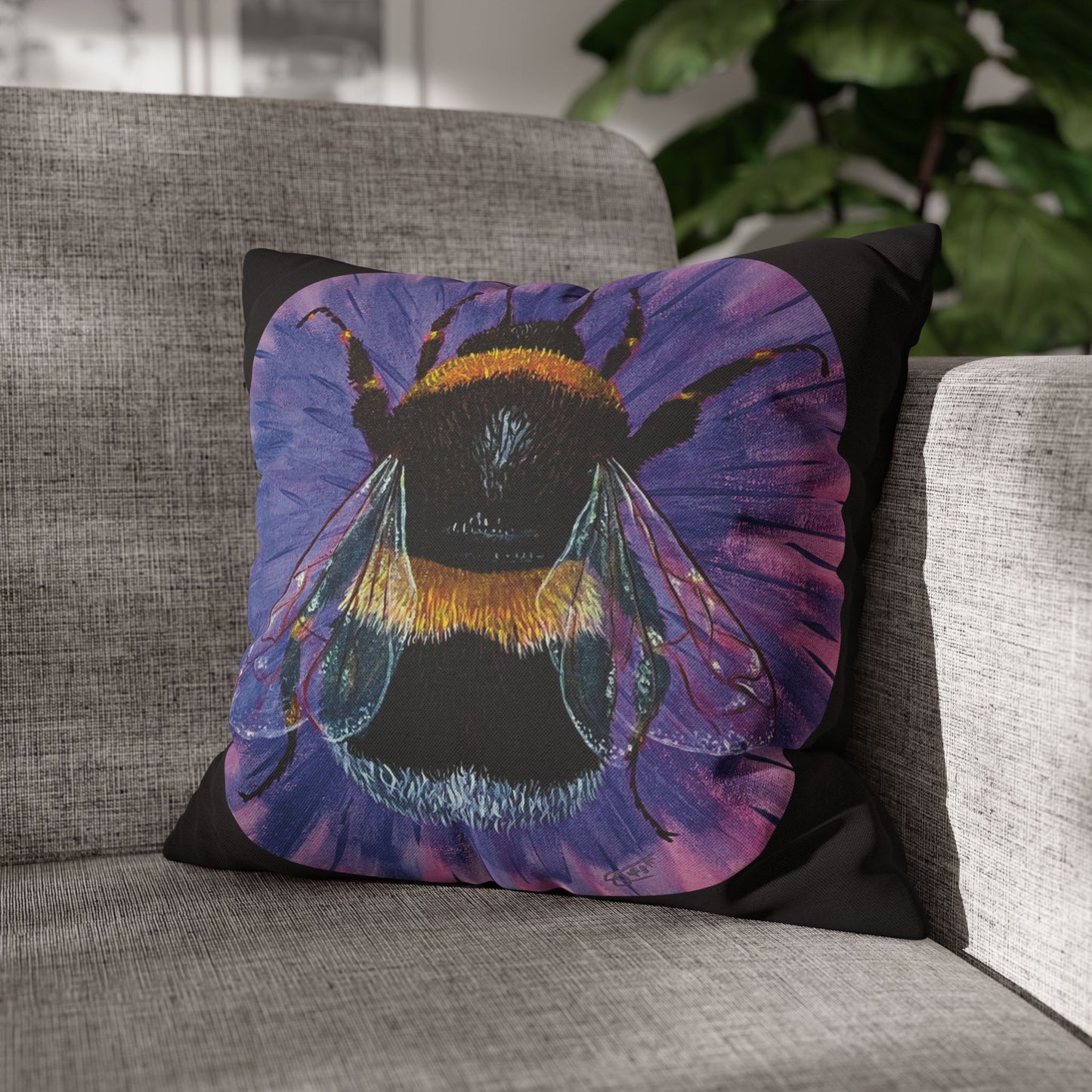 Neon Bee Square Pillowcase